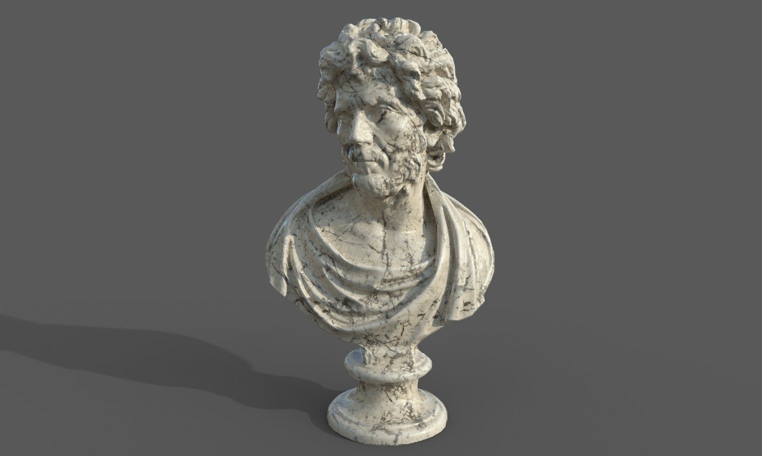 Male Bust  Low-poly 3D model_23