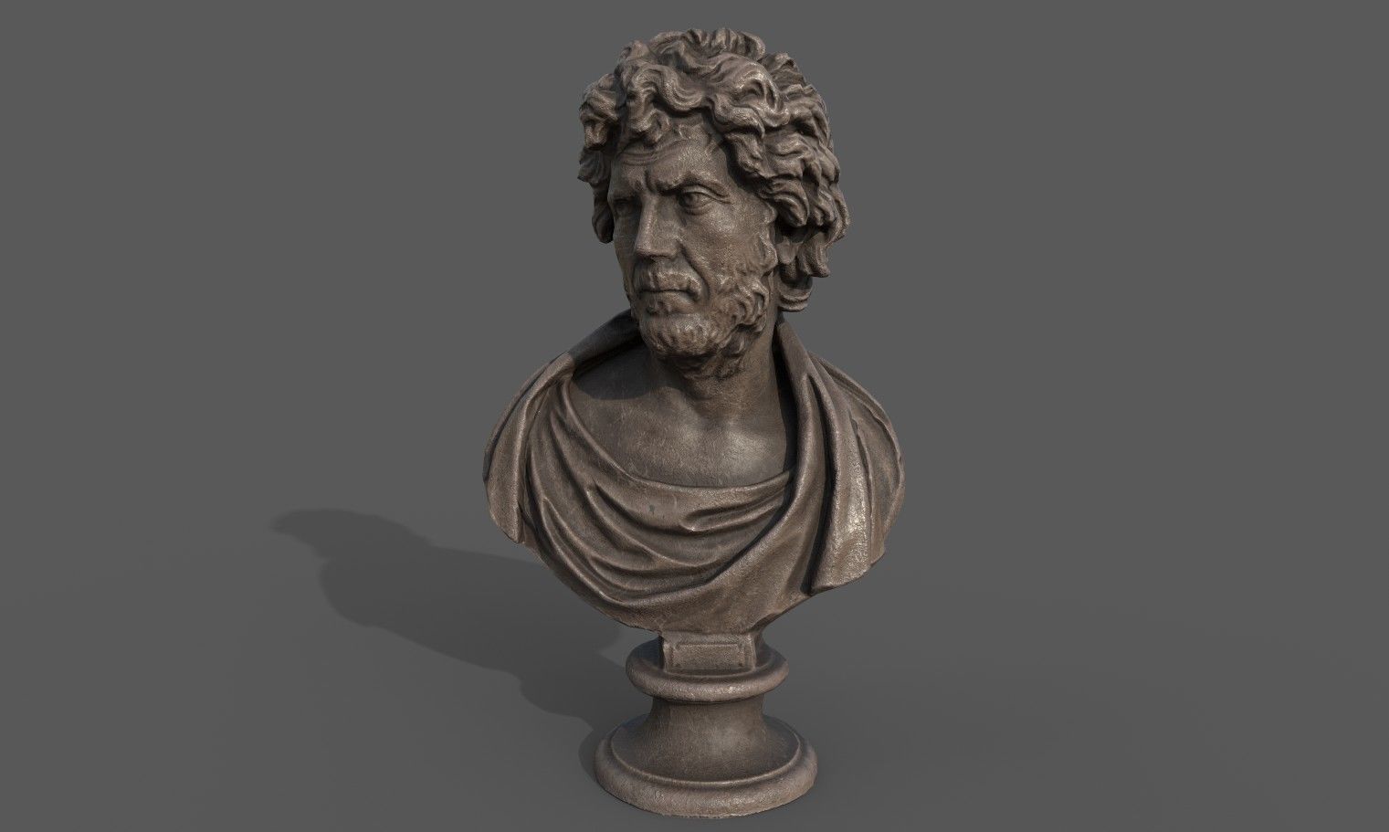 Male Bust  Low-poly 3D model_2
