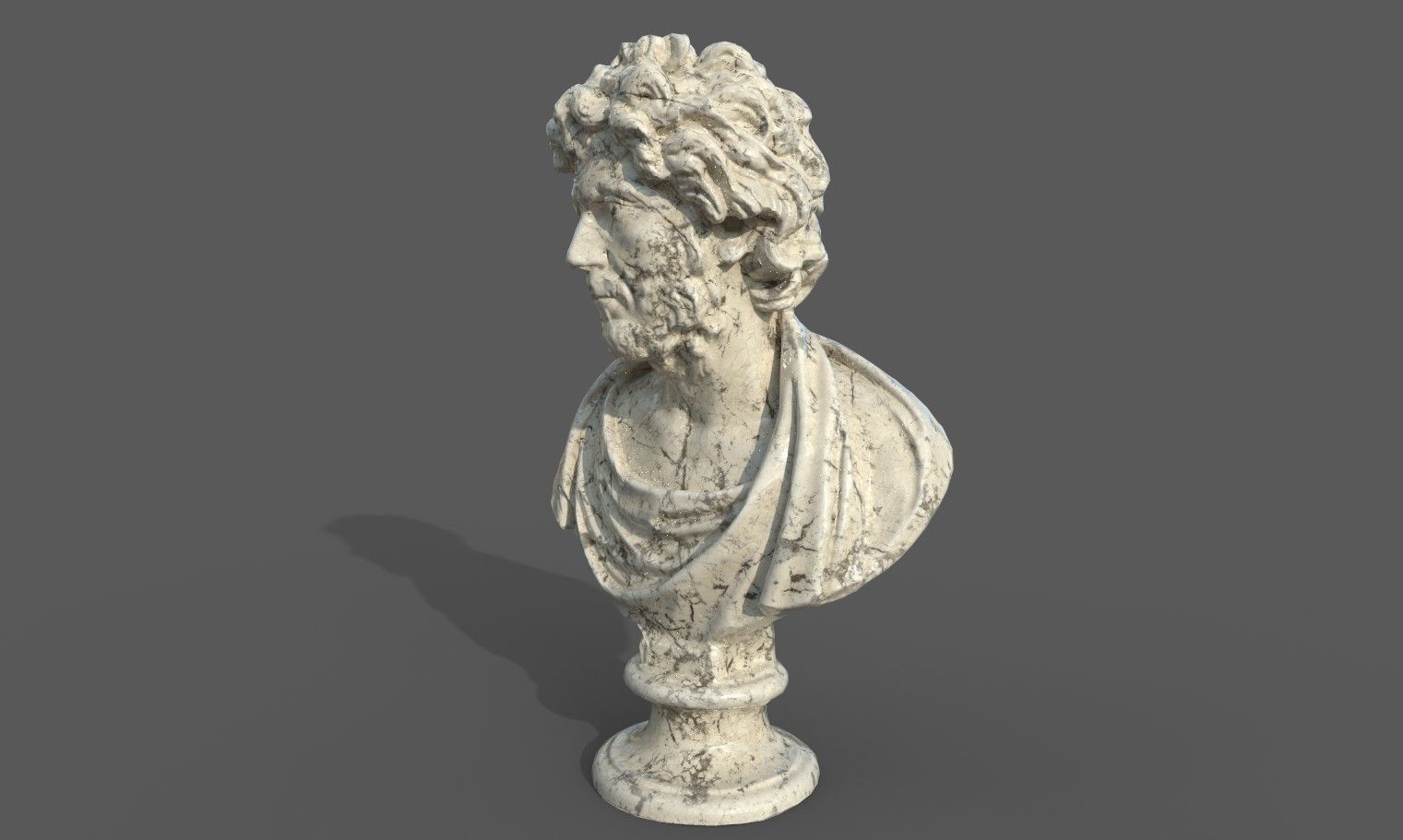 Male Bust  Low-poly 3D model_26