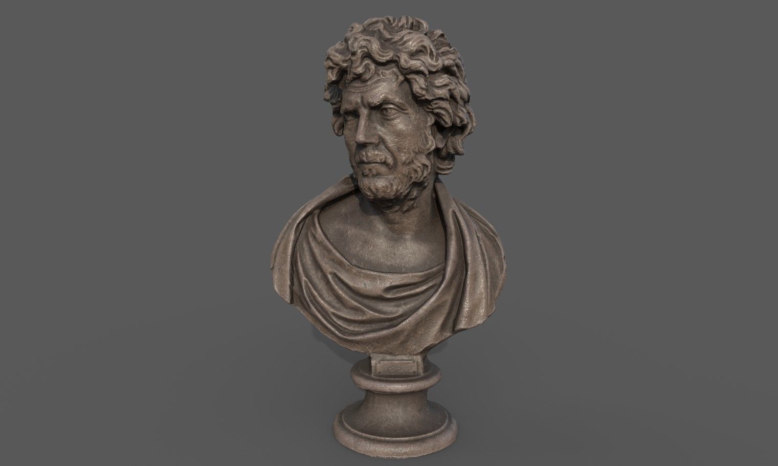 Male Bust  Low-poly 3D model_1