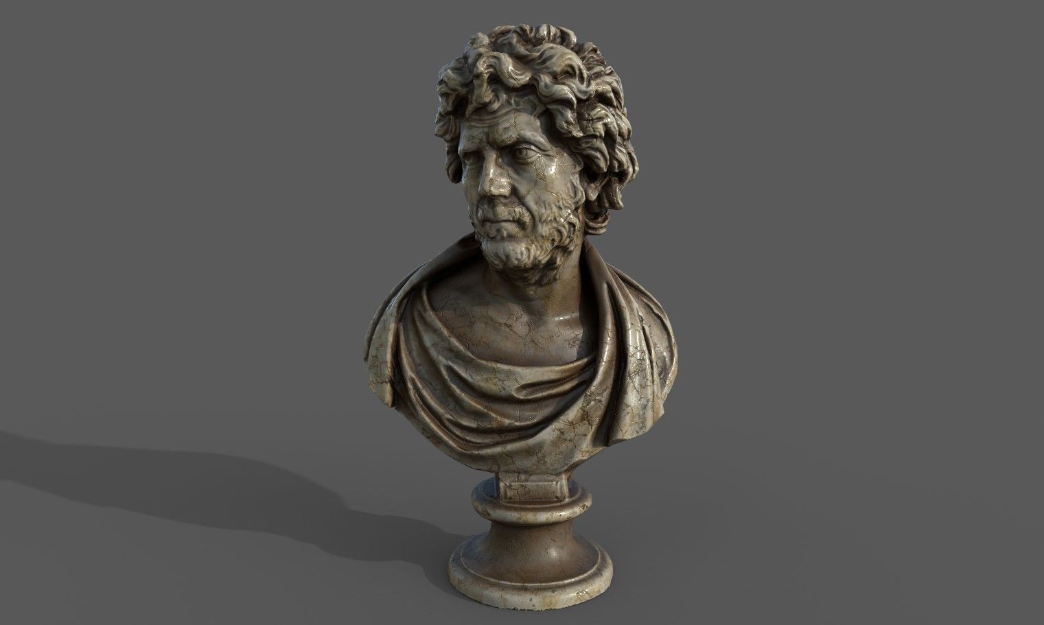 Male Bust  Low-poly 3D model_18
