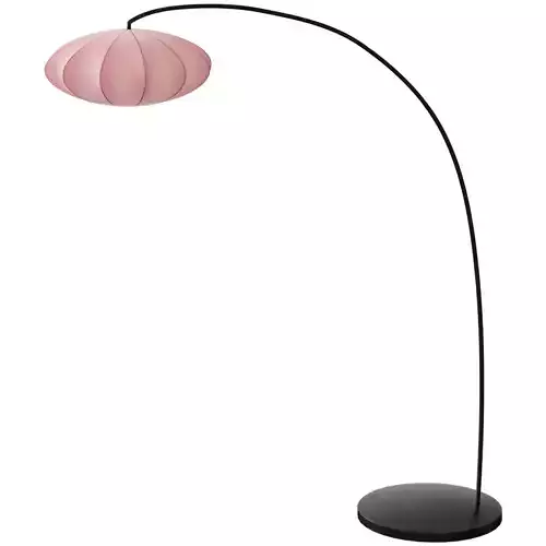 REGNSKUR SKAFTET Arched floor lamp pink black 3D model