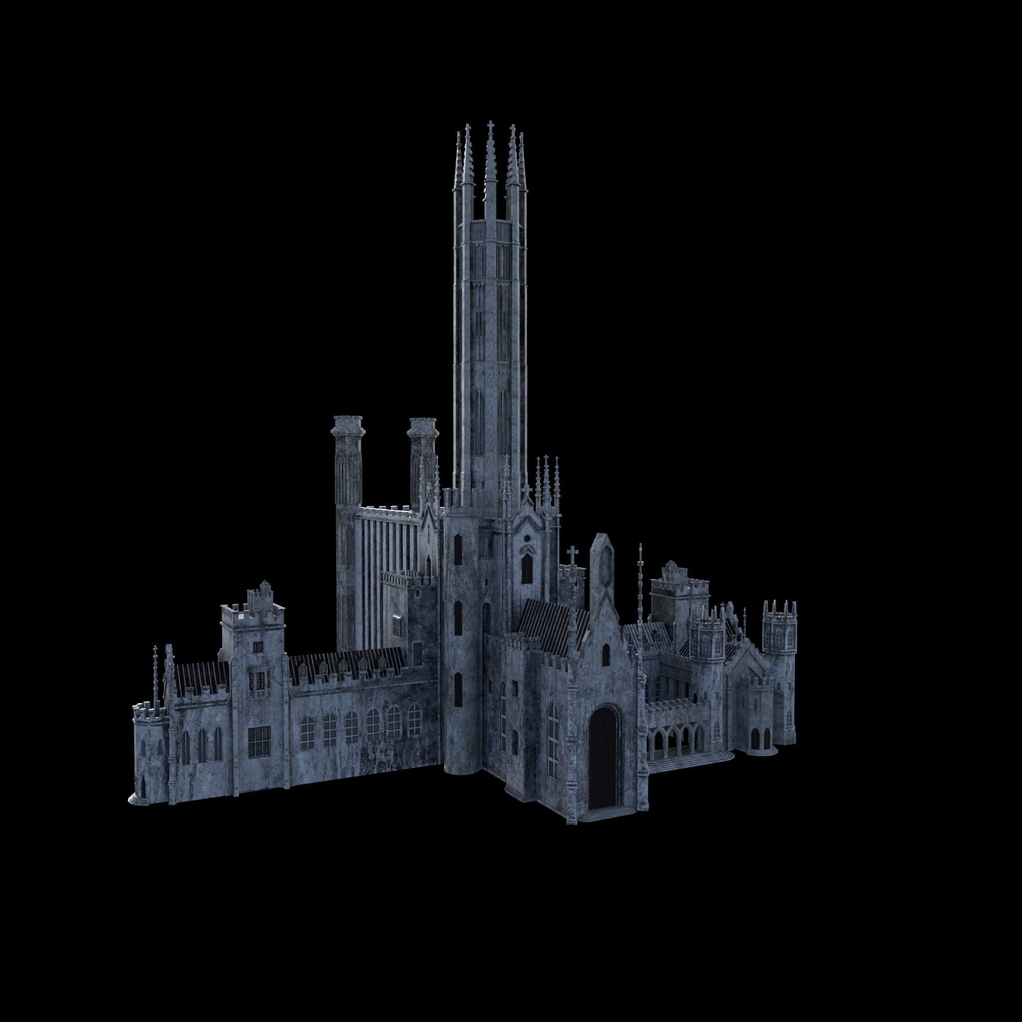 Gothic Castle Fonthill Abbey Ruins 3D model_6
