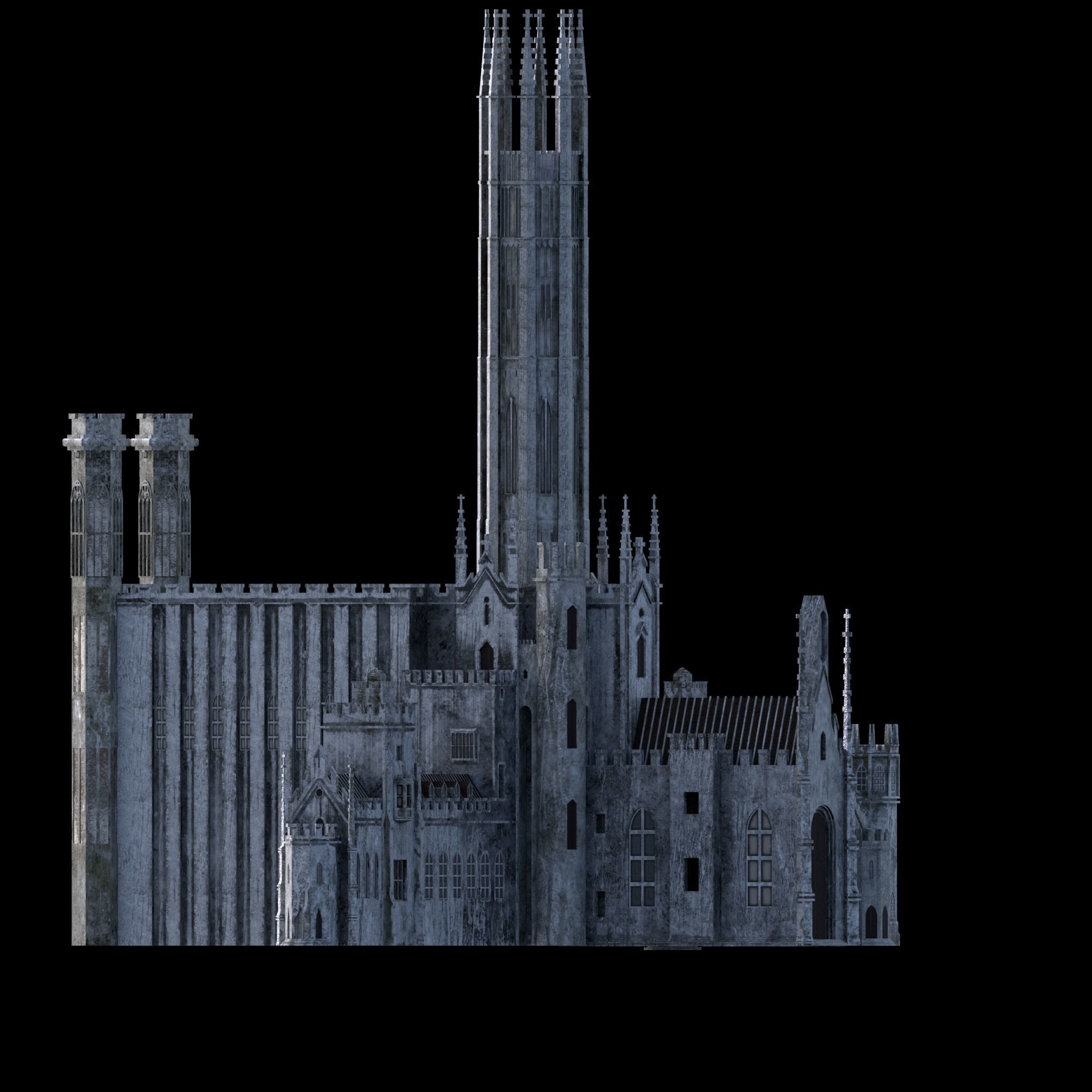 Gothic Castle Fonthill Abbey Ruins 3D model_5