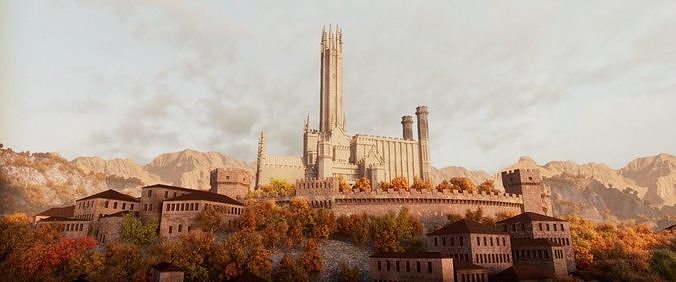 Gothic Castle Fonthill Abbey Ruins 3D model