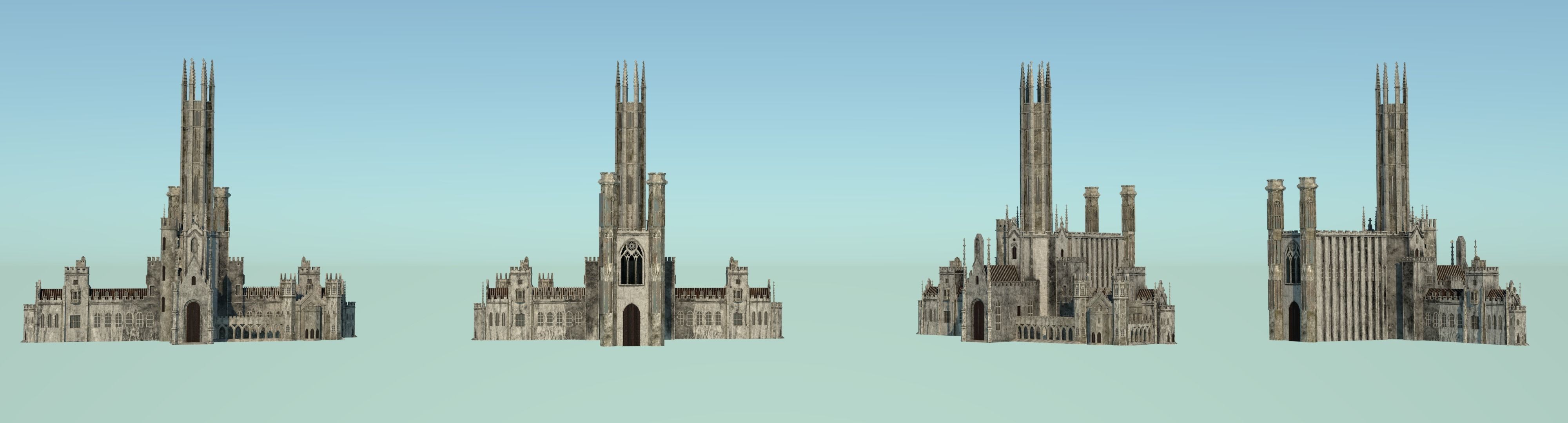 Gothic Castle Fonthill Abbey Ruins 3D model_3