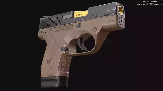 Beretta NANO Low-poly 3D model