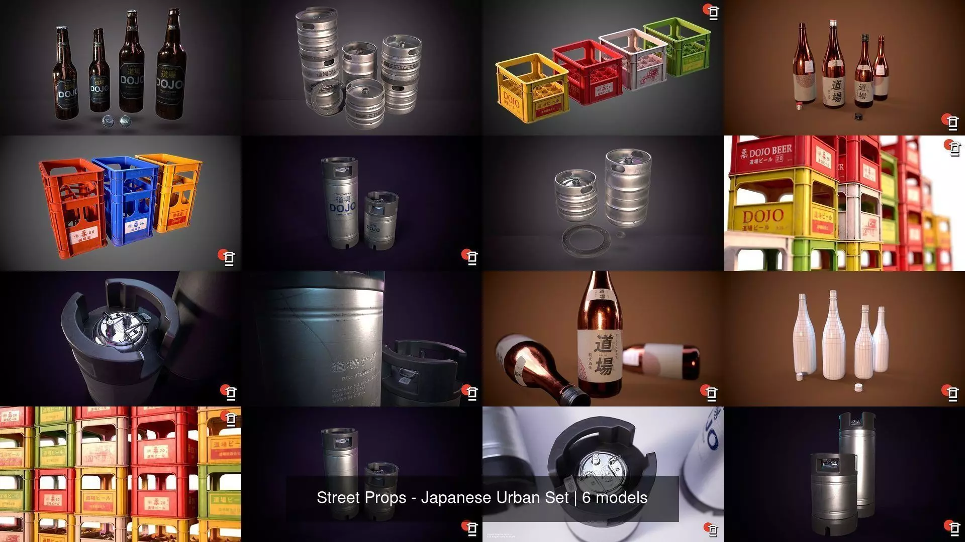 Street Props - Japanese Urban Set 3D Model Collection_2