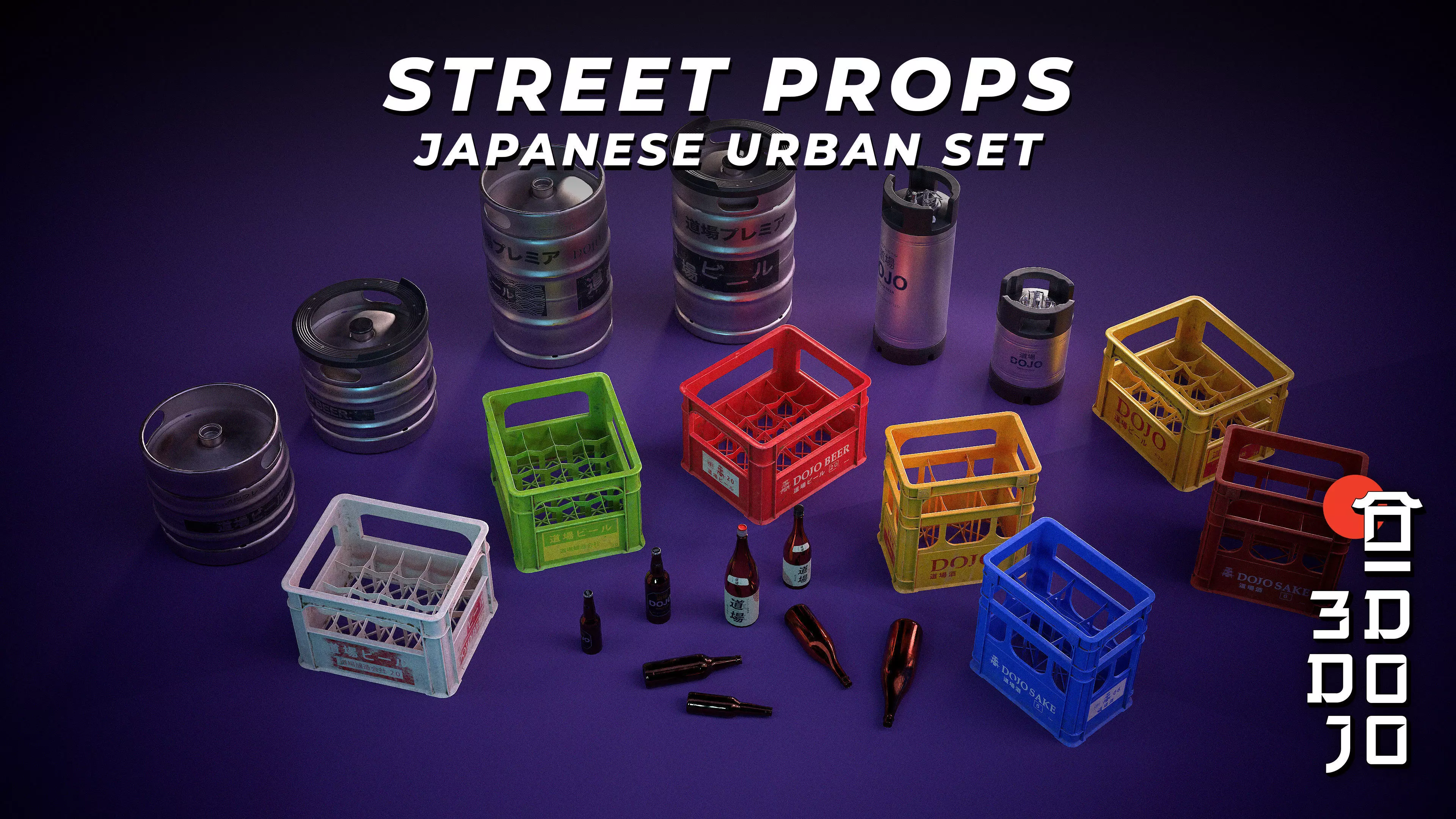 Street Props - Japanese Urban Set 3D Model Collection_0
