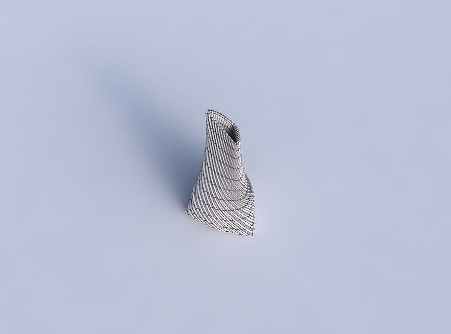 Vase grounded tipping triangle with bent extruded lines 2 3D print model_6