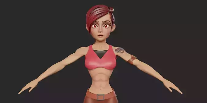 Stylized Character Girl - Rinna - Blender Cycles and Eevee