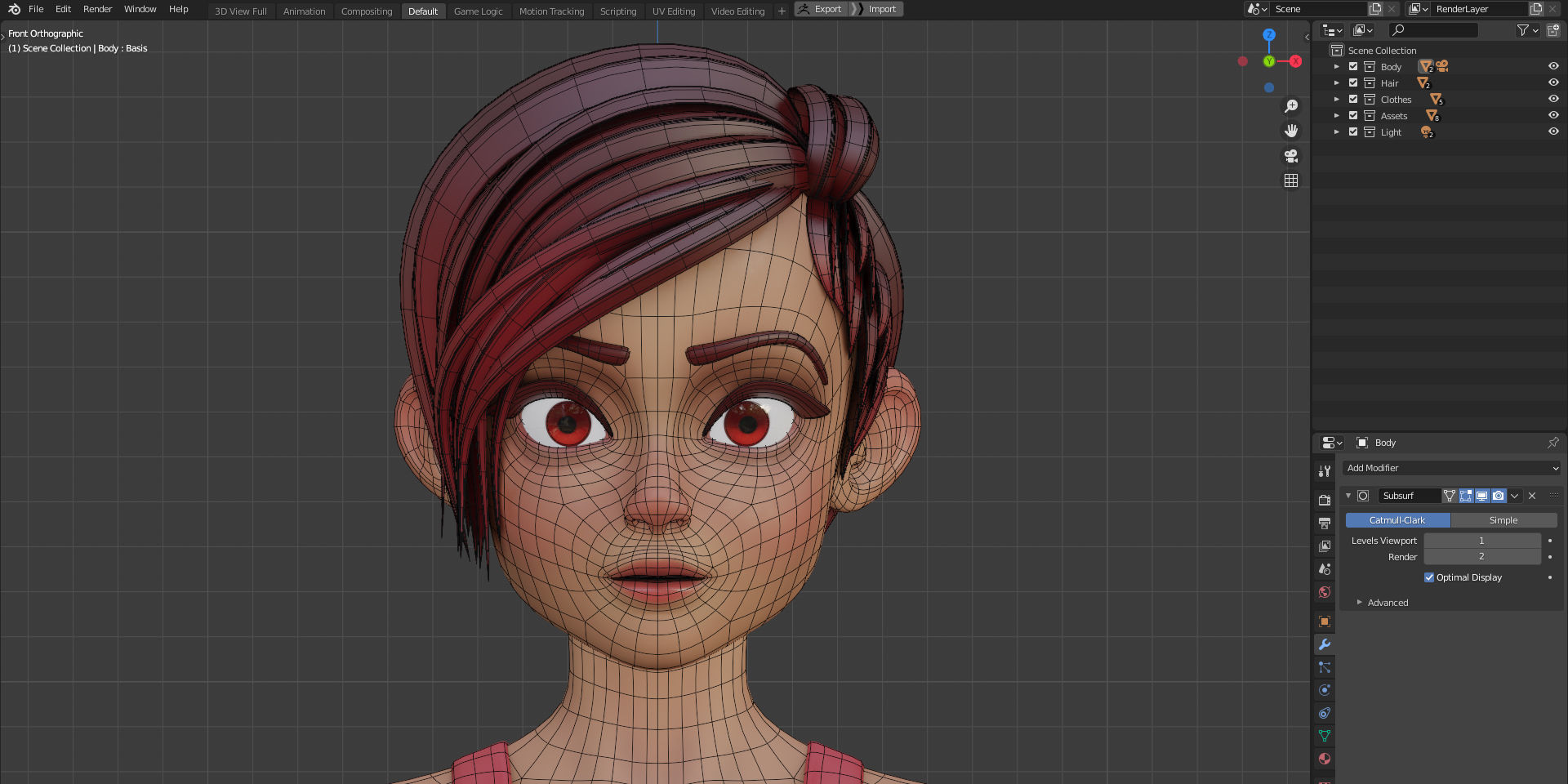 Stylized Character Girl - Rinna - Blender Cycles and Eevee 3D model_4