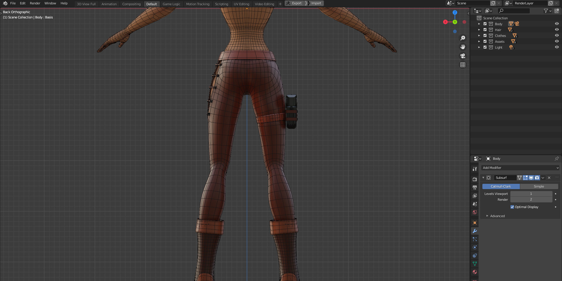 Stylized Character Girl - Rinna - Blender Cycles and Eevee 3D model_12
