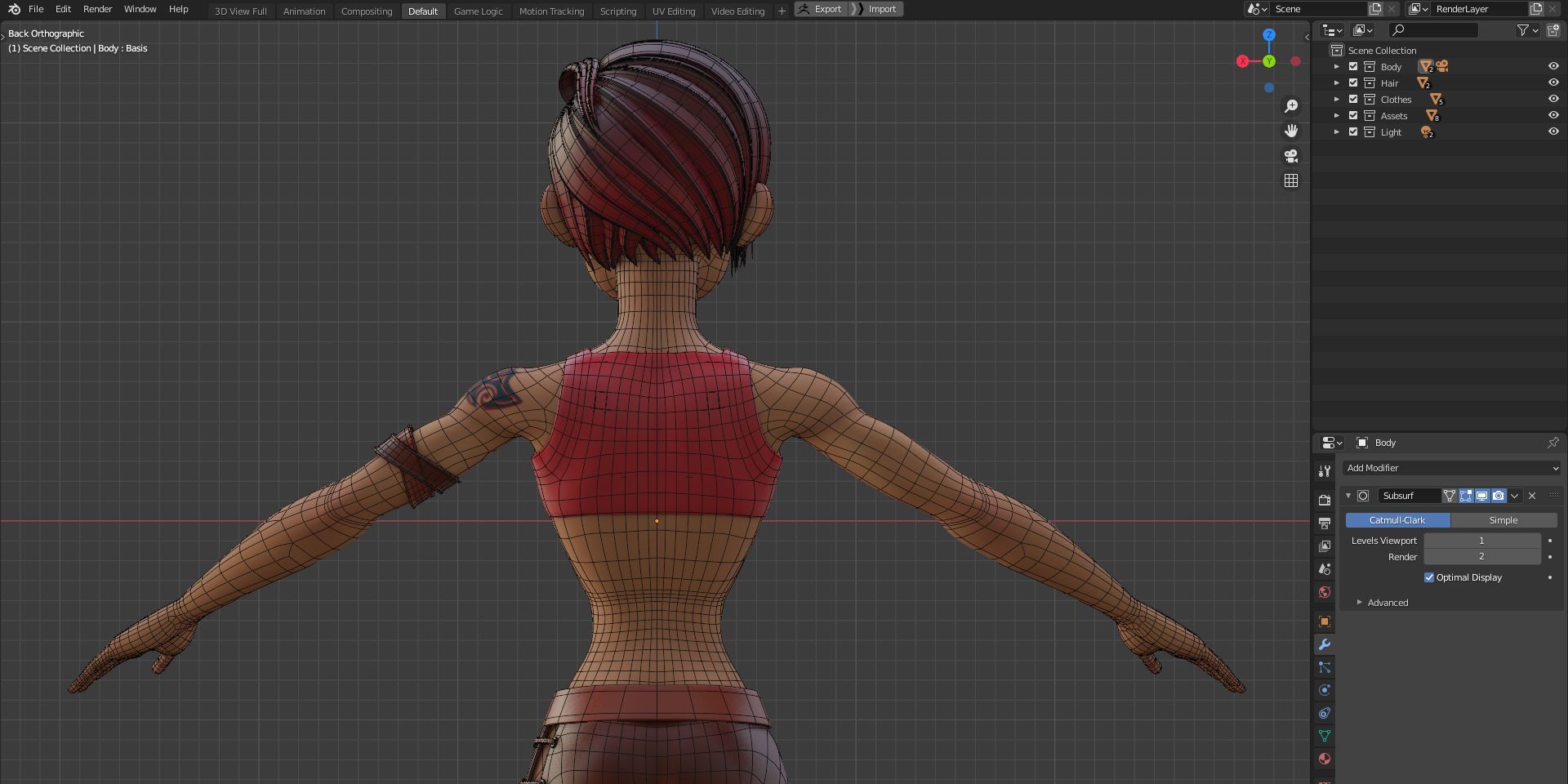 Stylized Character Girl - Rinna - Blender Cycles and Eevee 3D model_11