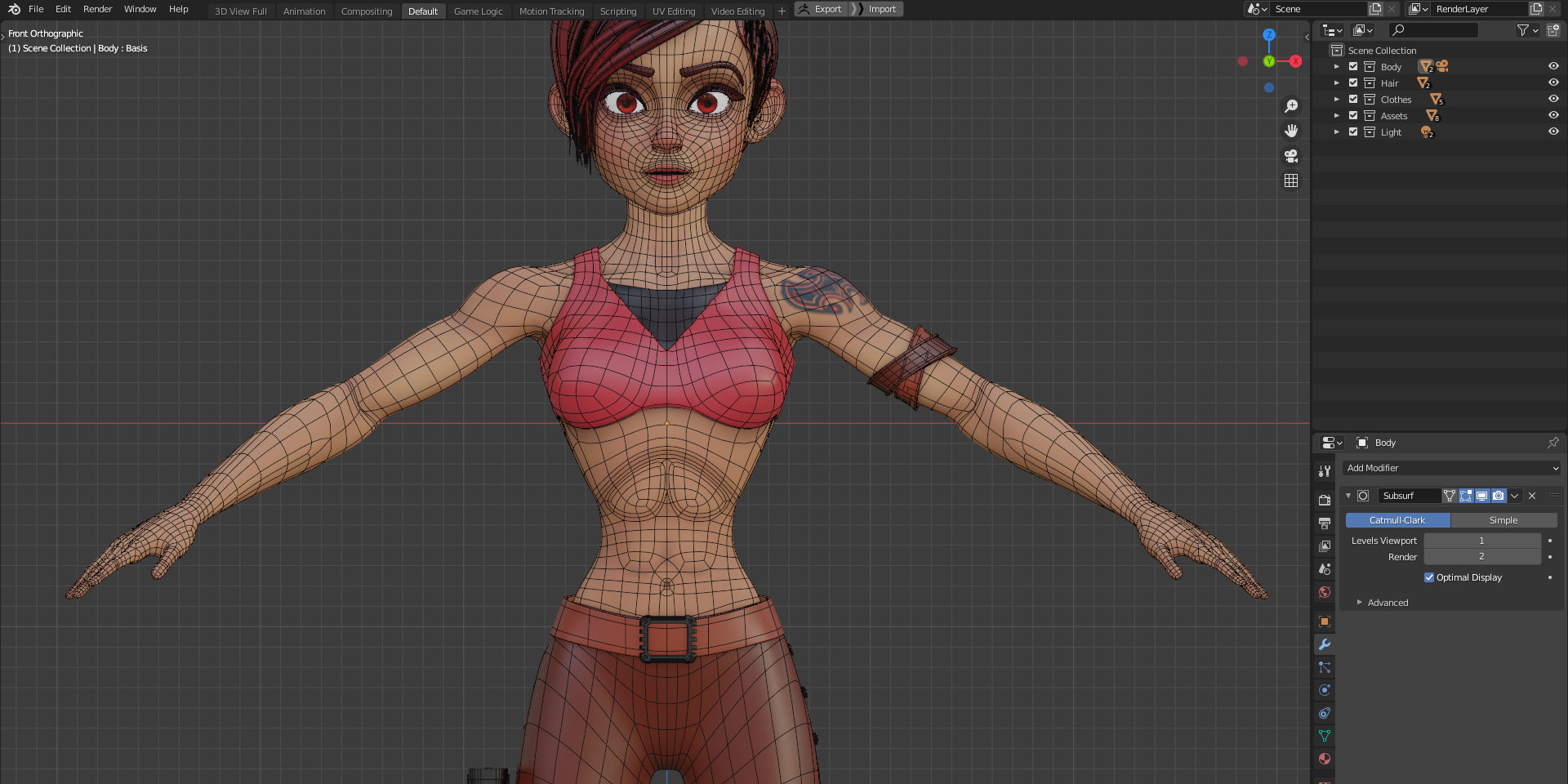 Stylized Character Girl - Rinna - Blender Cycles and Eevee 3D model_5