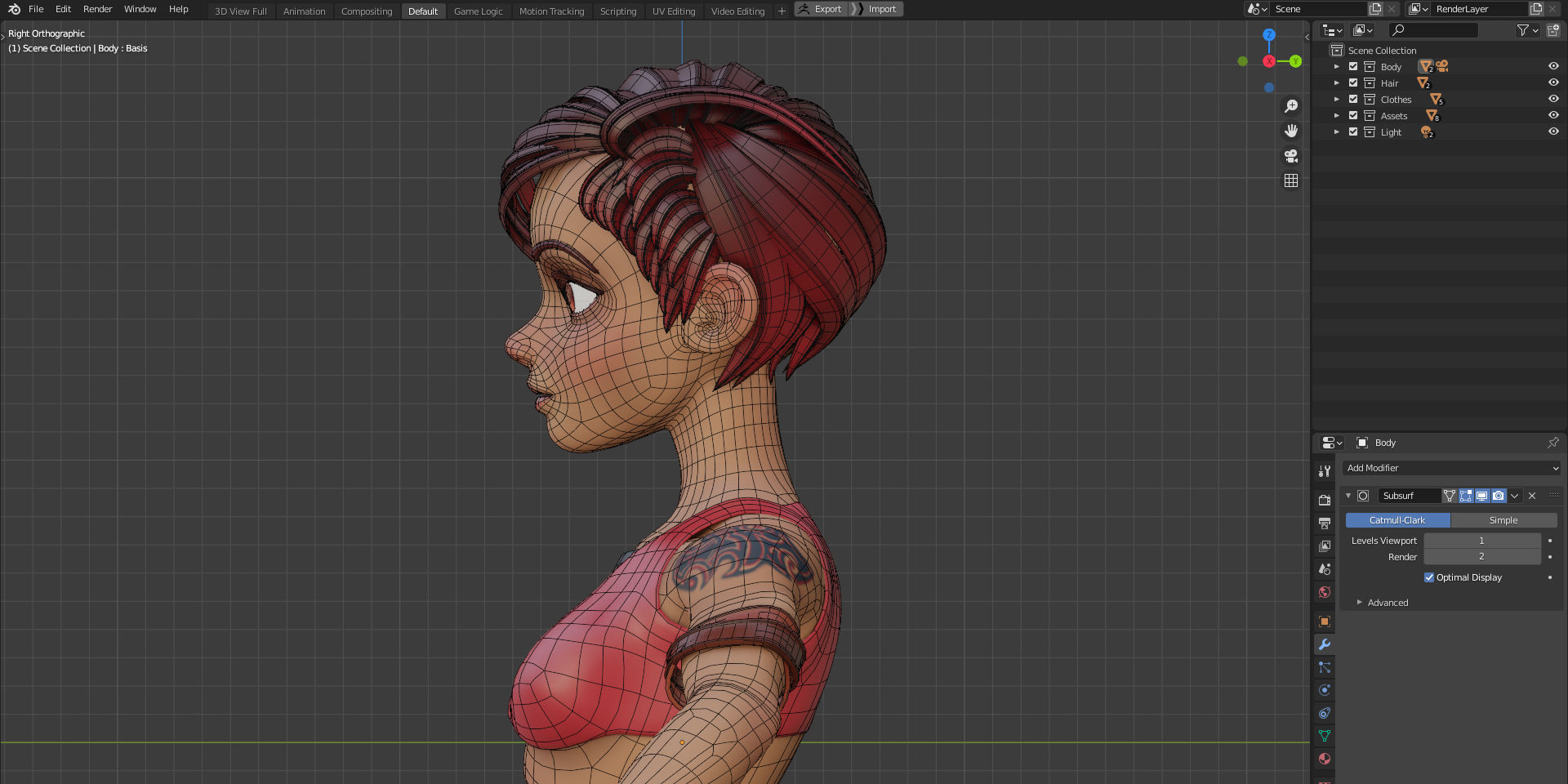 Stylized Character Girl - Rinna - Blender Cycles and Eevee 3D model_13