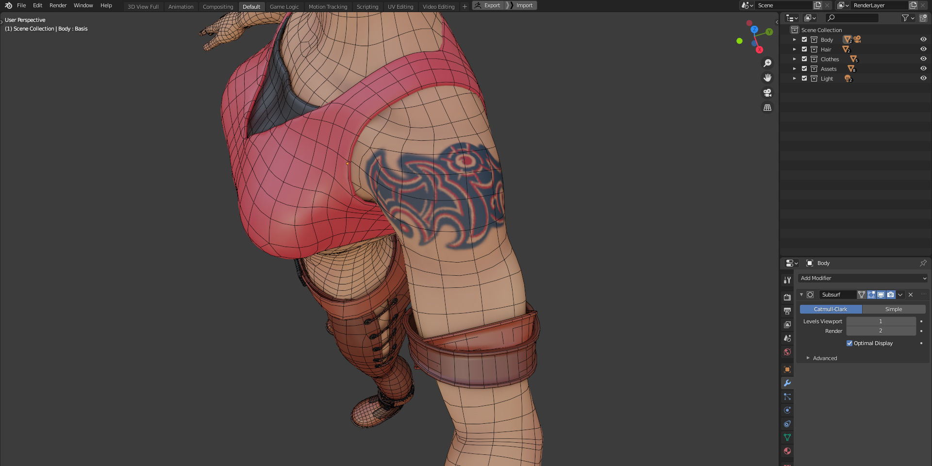 Stylized Character Girl - Rinna - Blender Cycles and Eevee 3D model_10