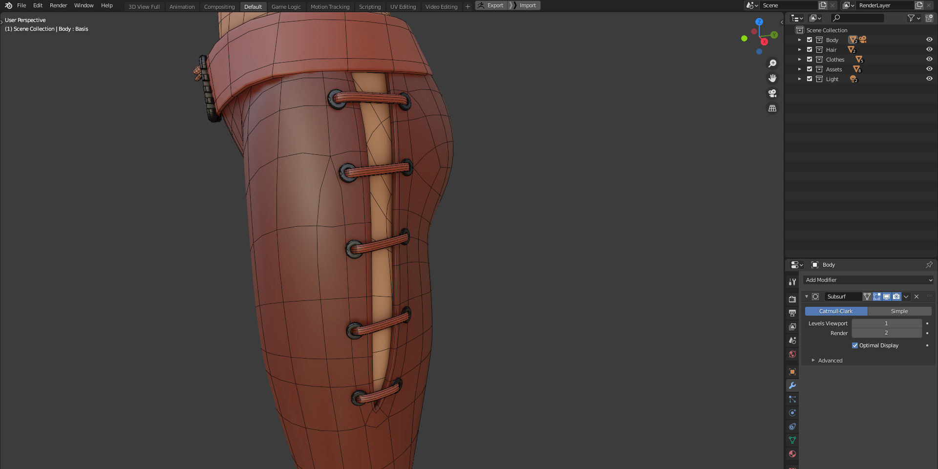 Stylized Character Girl - Rinna - Blender Cycles and Eevee 3D model_9