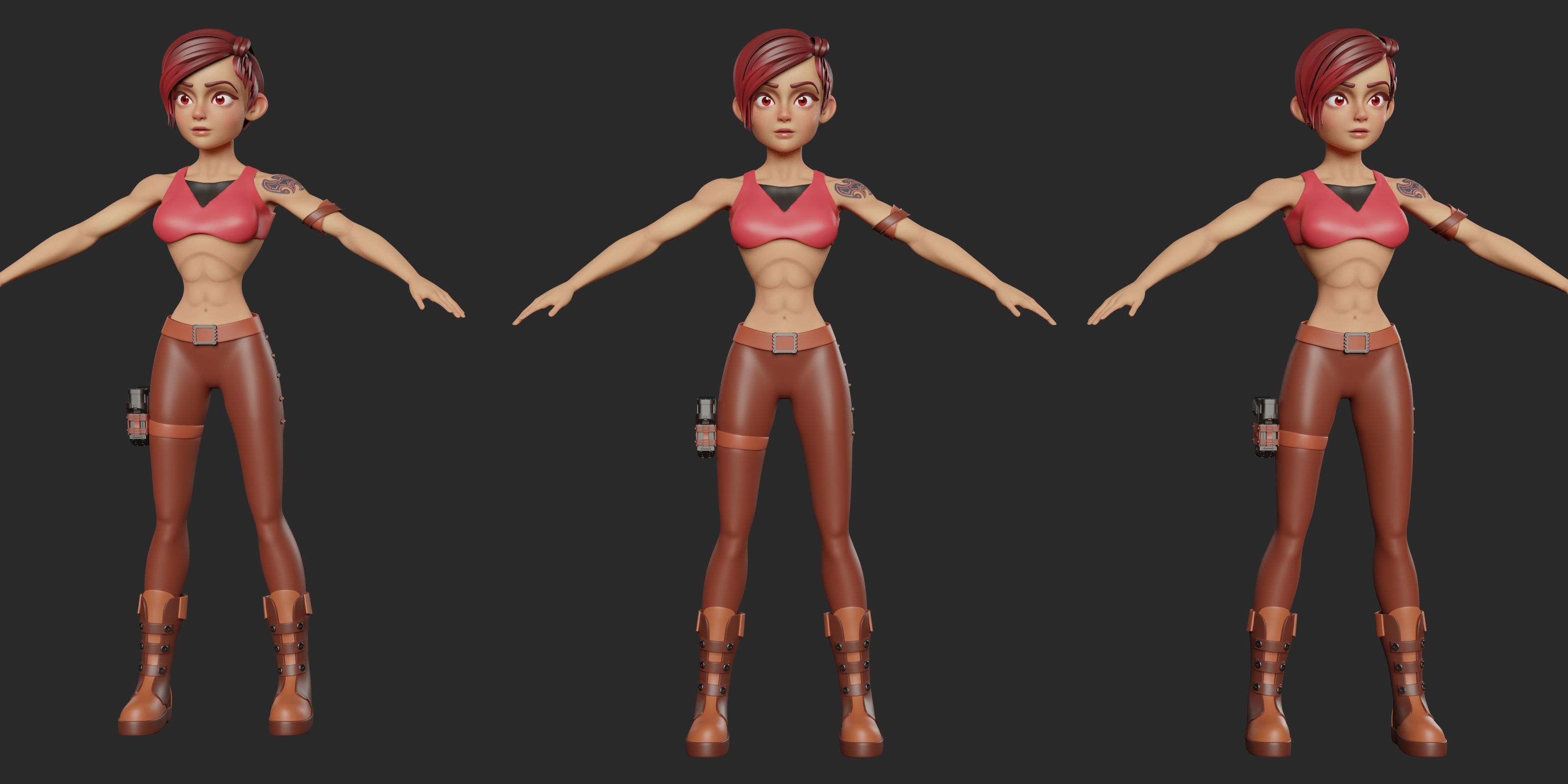 Stylized Character Girl - Rinna - Blender Cycles and Eevee 3D model_1