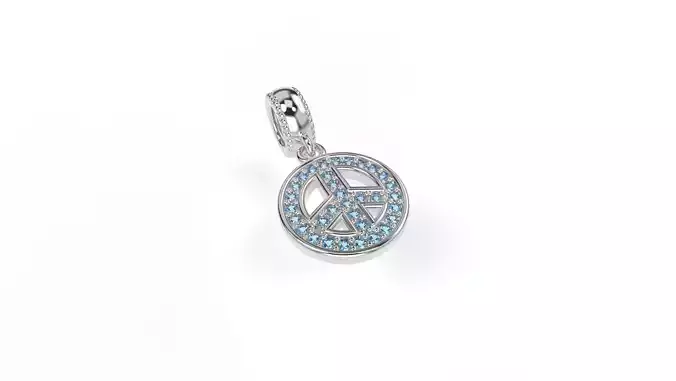 Peace and love charm with gems