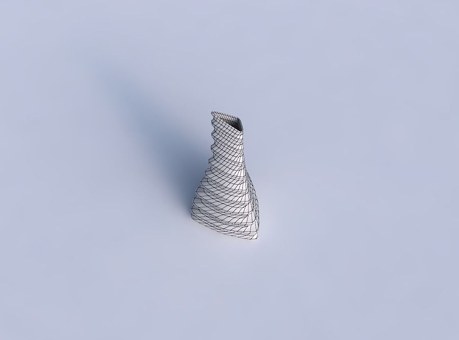 Vase grounded tilted triangle with twisted smooth horizontal ... 3D print model_6