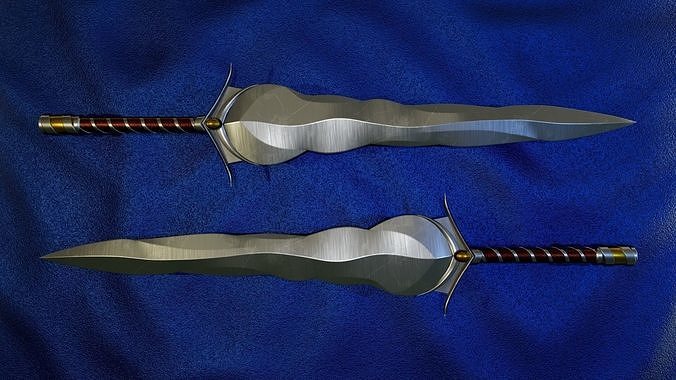 Wave Sword Low-poly 3D model