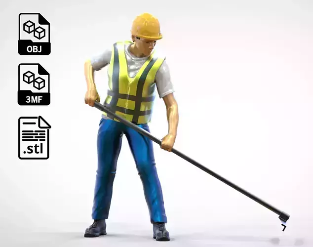 N2 Road Worker Raking 3D print model