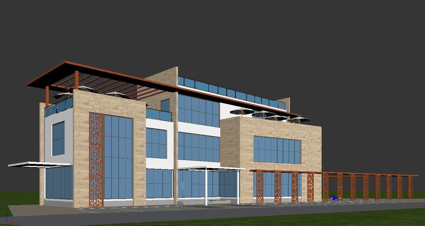 Modern Clubhouse 3d model 3D model_3