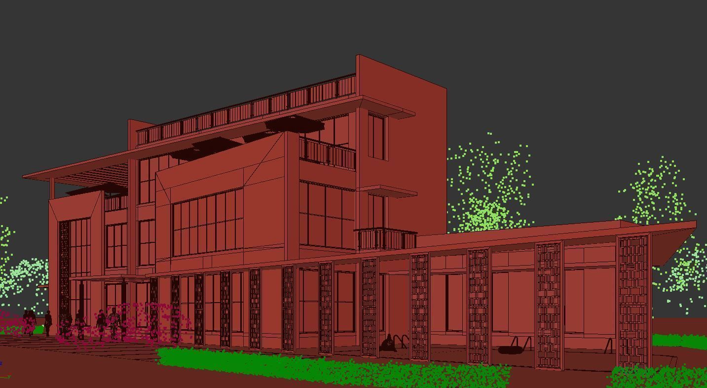 Modern Clubhouse 3d model 3D model_5