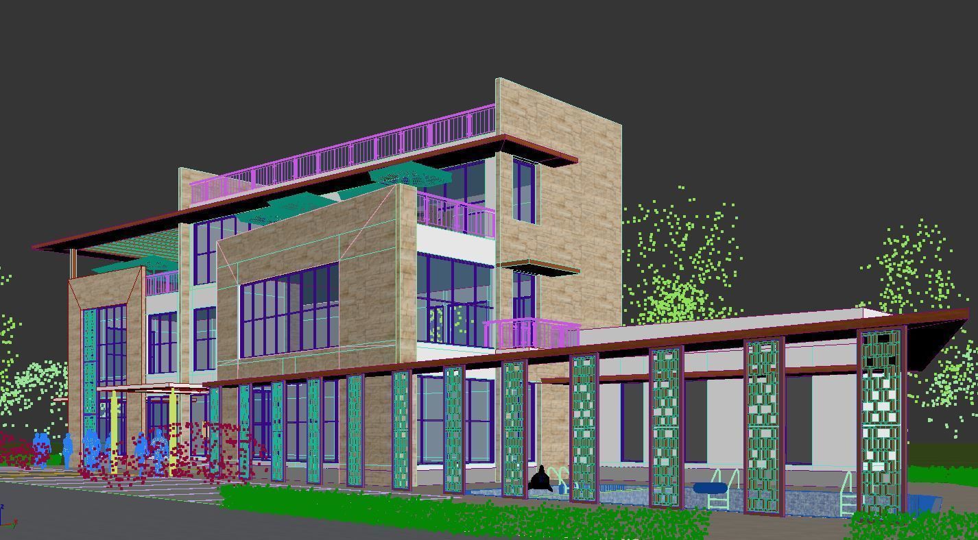 Modern Clubhouse 3d model 3D model_6