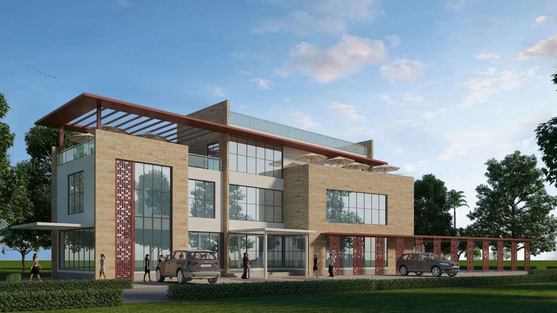 Modern Clubhouse 3d model 3D model_0