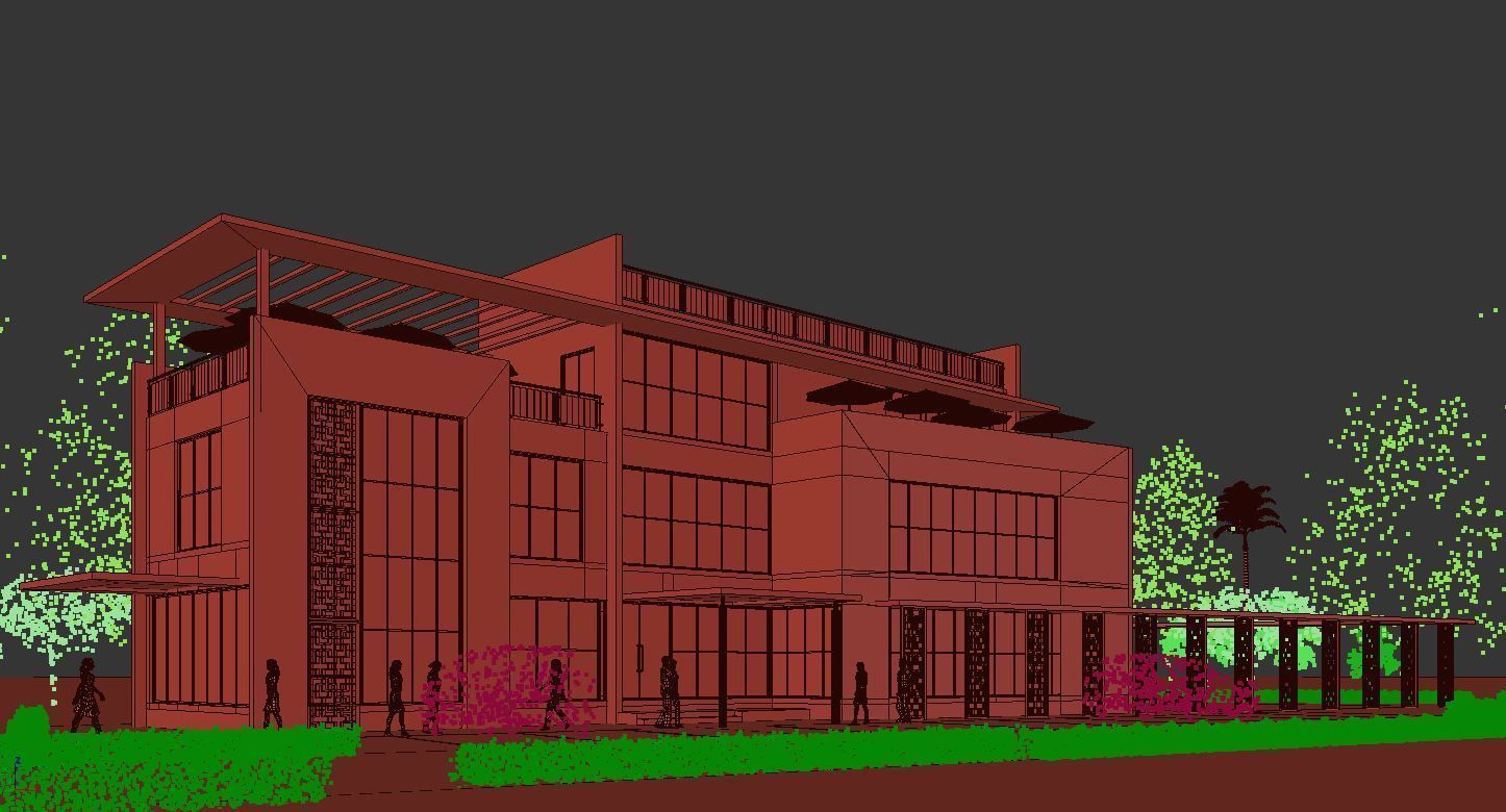 Modern Clubhouse 3d model 3D model_4