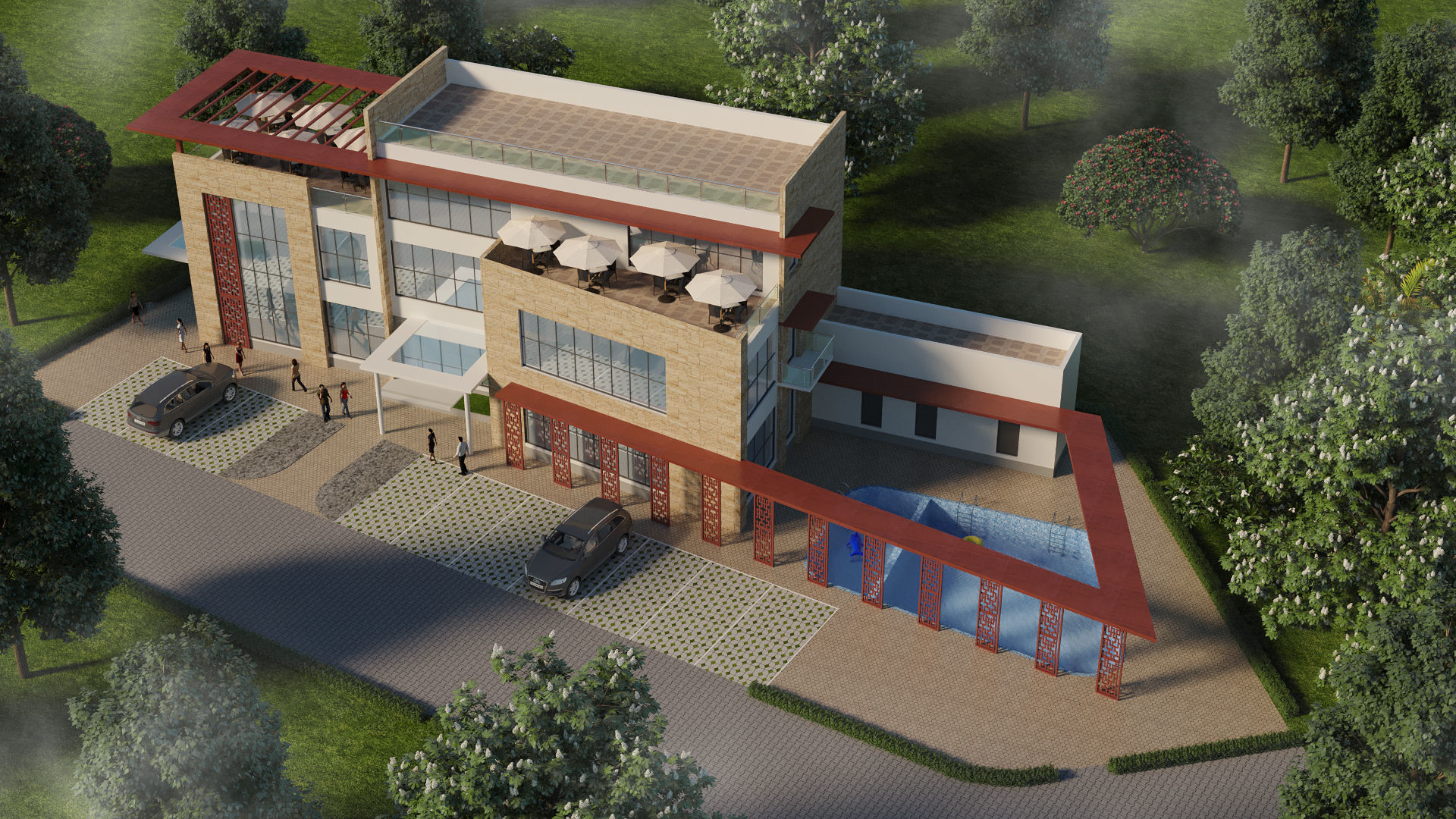 Modern Clubhouse 3d model 3D model_2