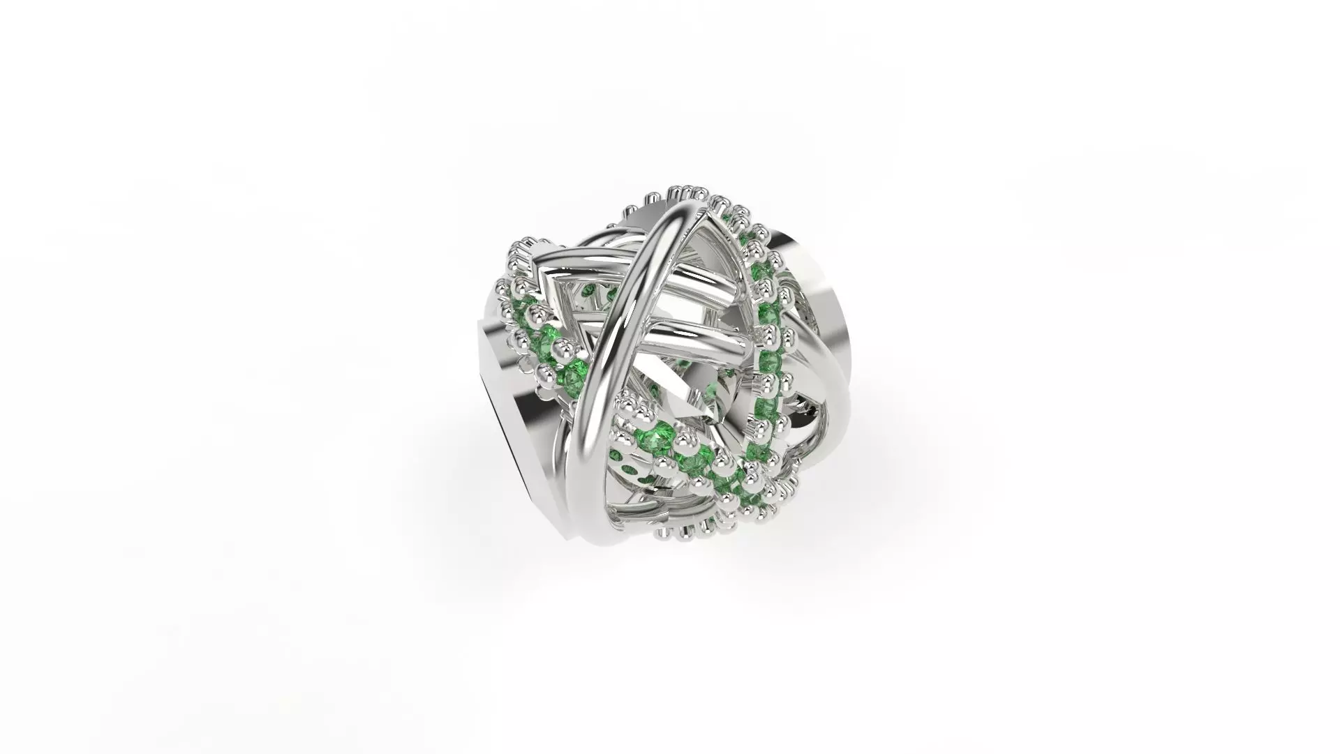 Rounded Intertwined Charm with gems 3D print model