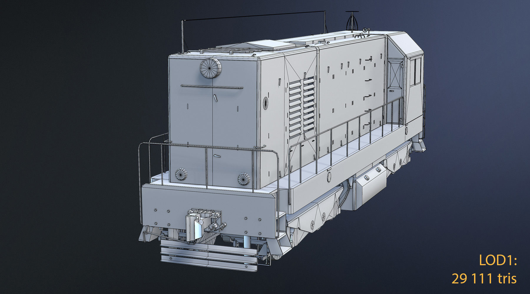ChME2 Diesel Locomotive Low-poly 3D model_19