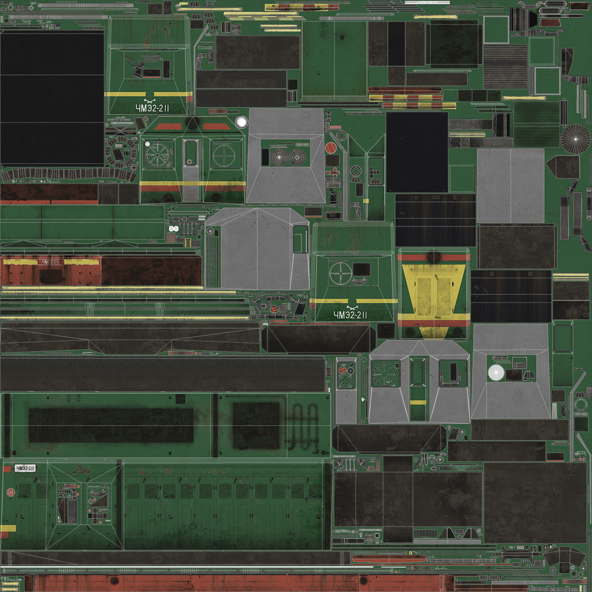 ChME2 Diesel Locomotive Low-poly 3D model_15