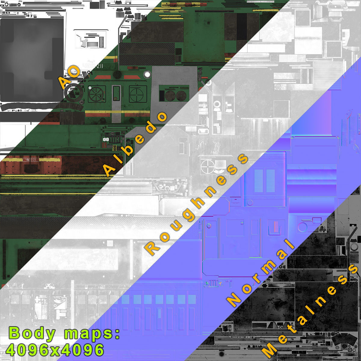 ChME2 Diesel Locomotive Low-poly 3D model_12