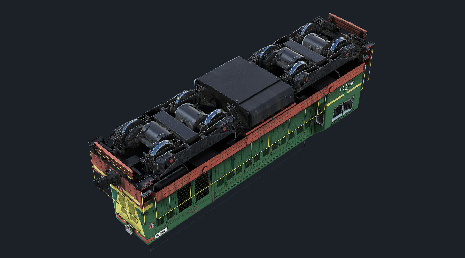 ChME2 Diesel Locomotive Low-poly 3D model_8