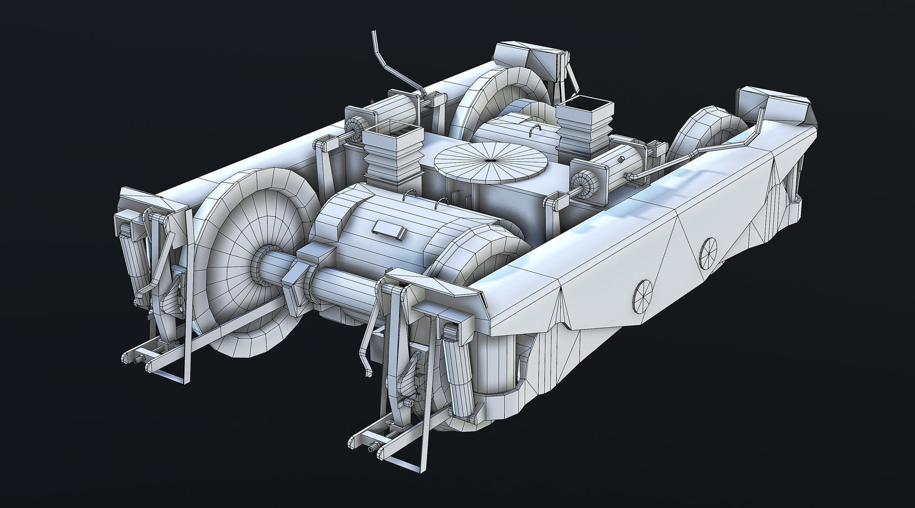 ChME2 Diesel Locomotive Low-poly 3D model_11