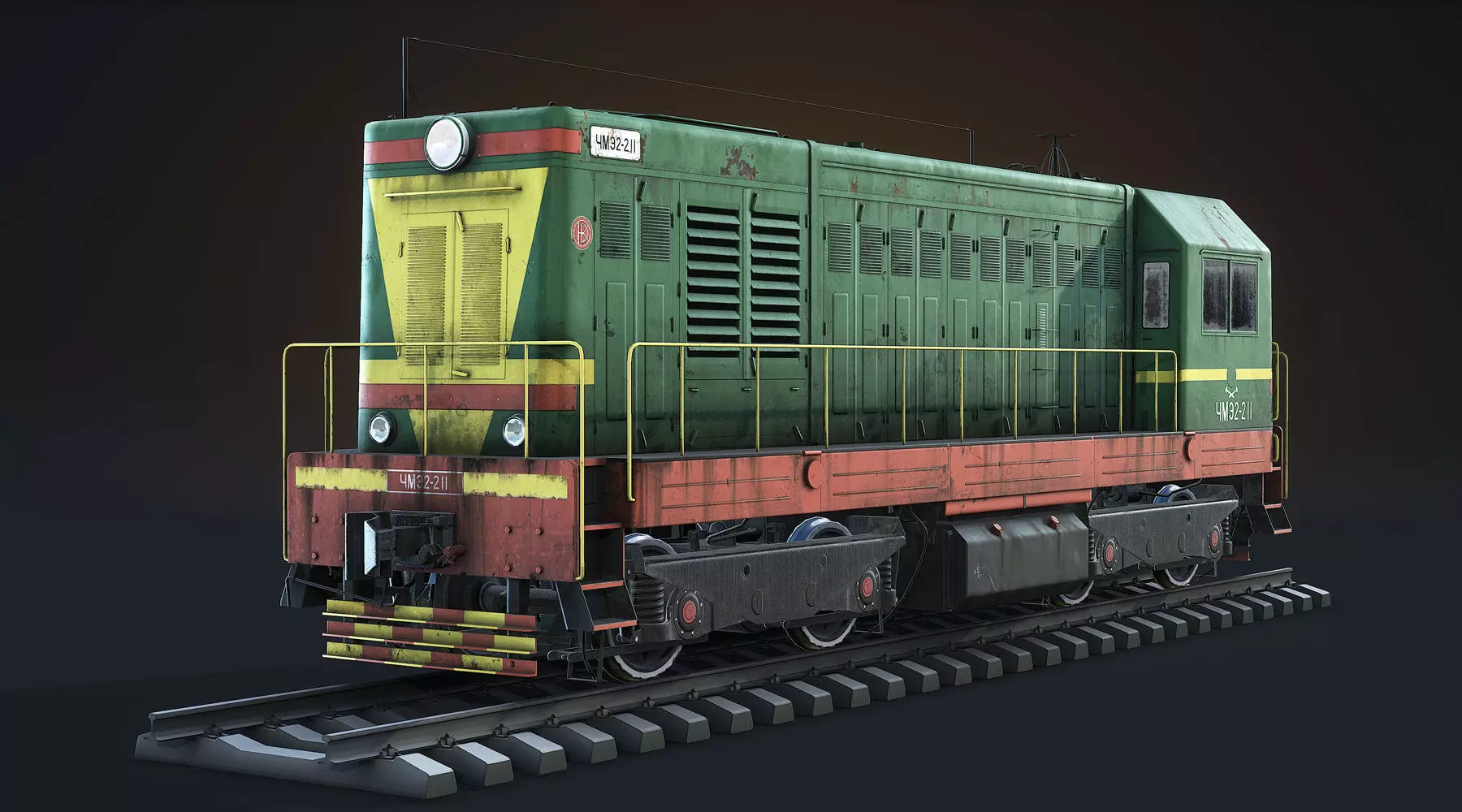 ChME2 Diesel Locomotive Low-poly 3D model_0