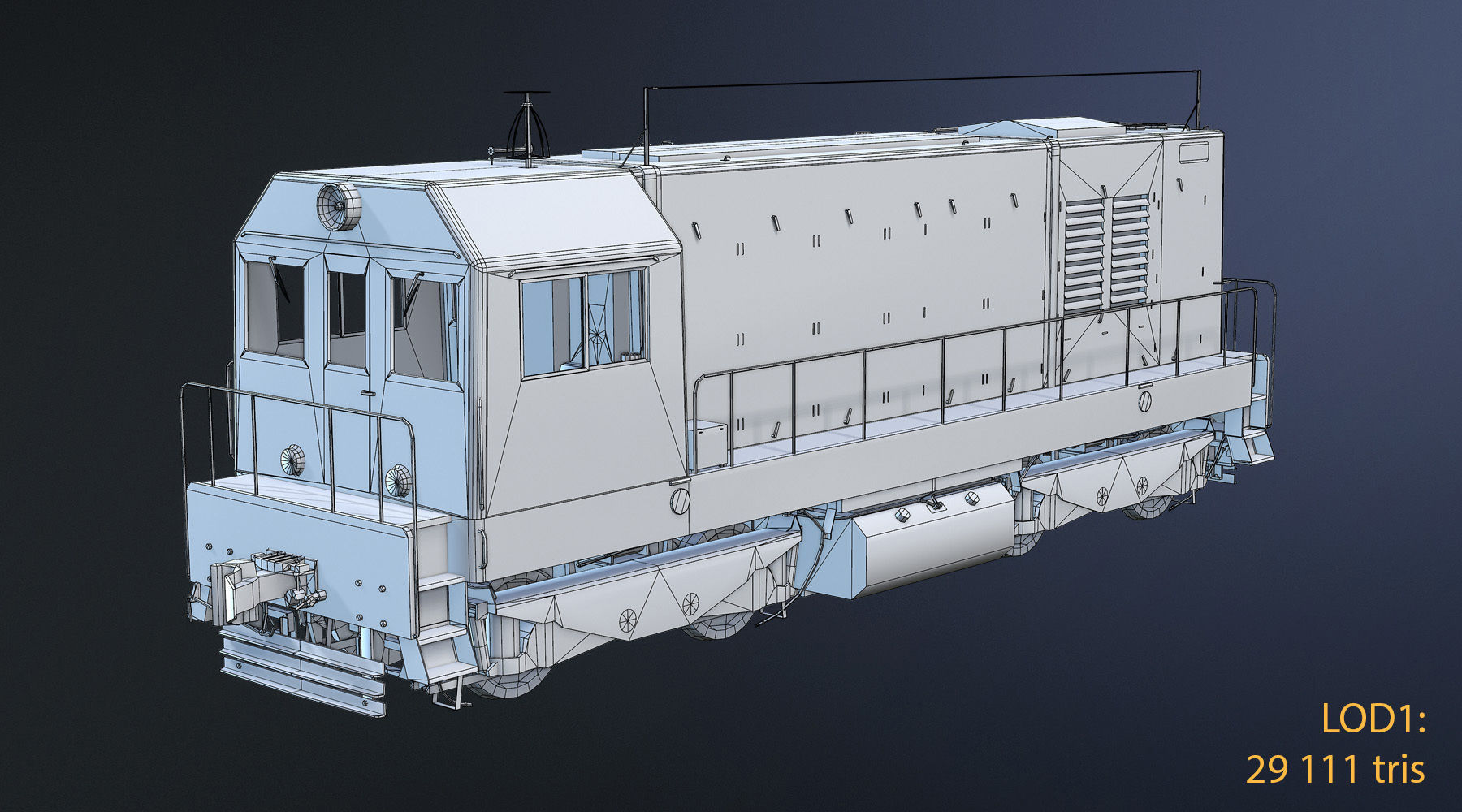 ChME2 Diesel Locomotive Low-poly 3D model_20