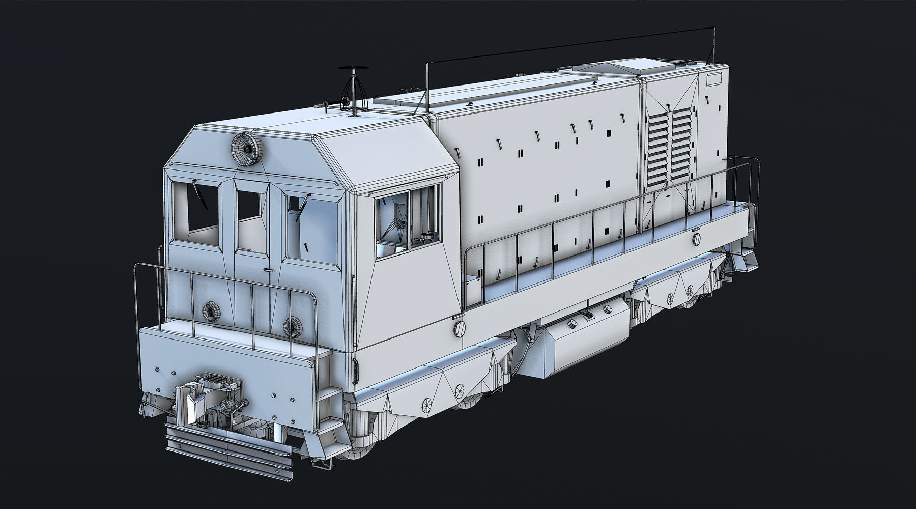 ChME2 Diesel Locomotive Low-poly 3D model_10