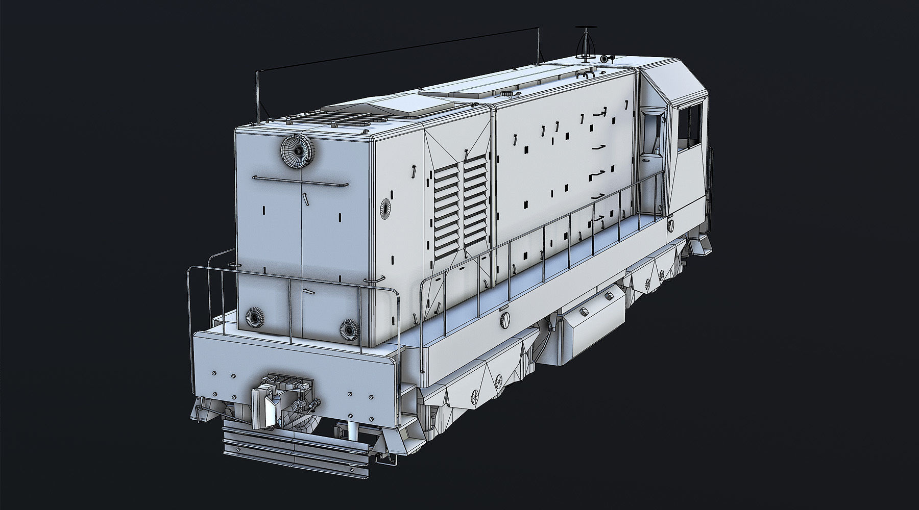 ChME2 Diesel Locomotive Low-poly 3D model_9
