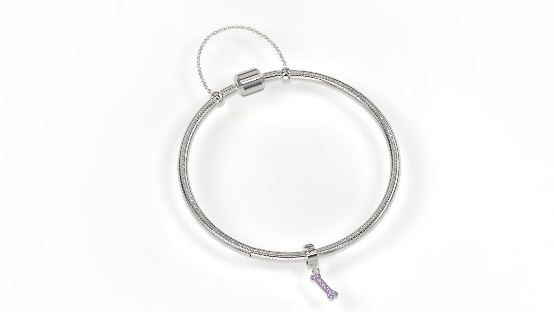 Love Dog Charm with Gems 3D print model_4