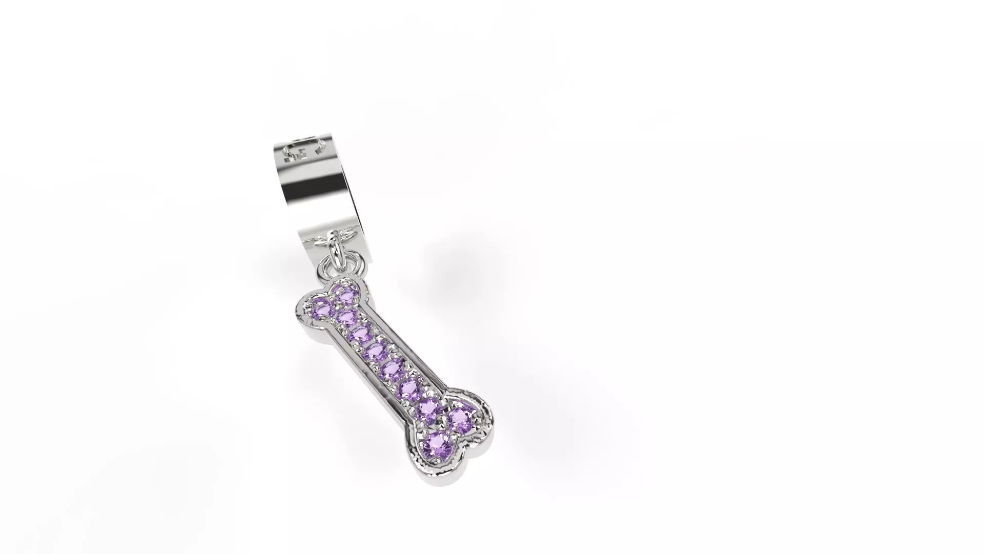 Love Dog Charm with Gems 3D print model_0