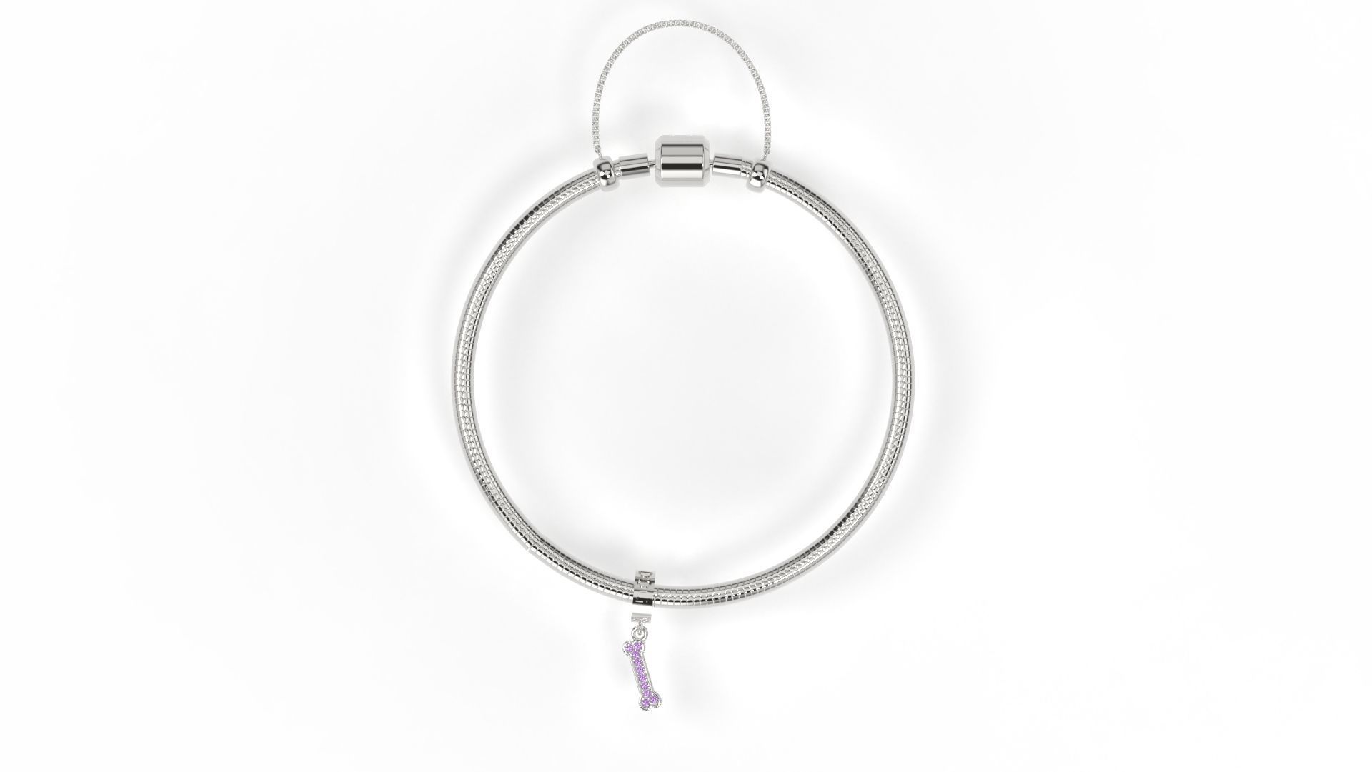 Love Dog Charm with Gems 3D print model_3