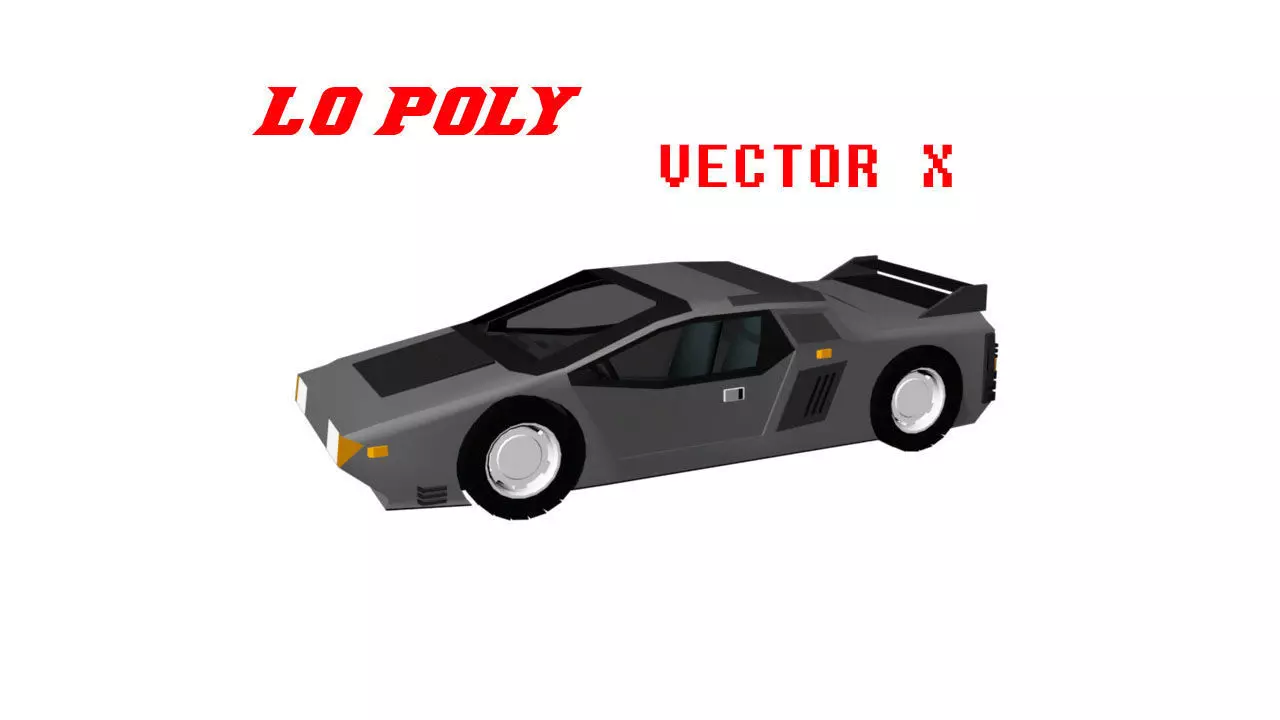 Sports Car Vector Low-poly 3D model