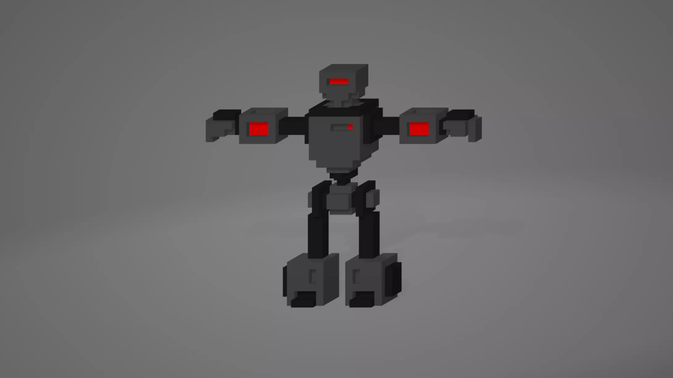 Voxel Robot Free low-poly 3D model