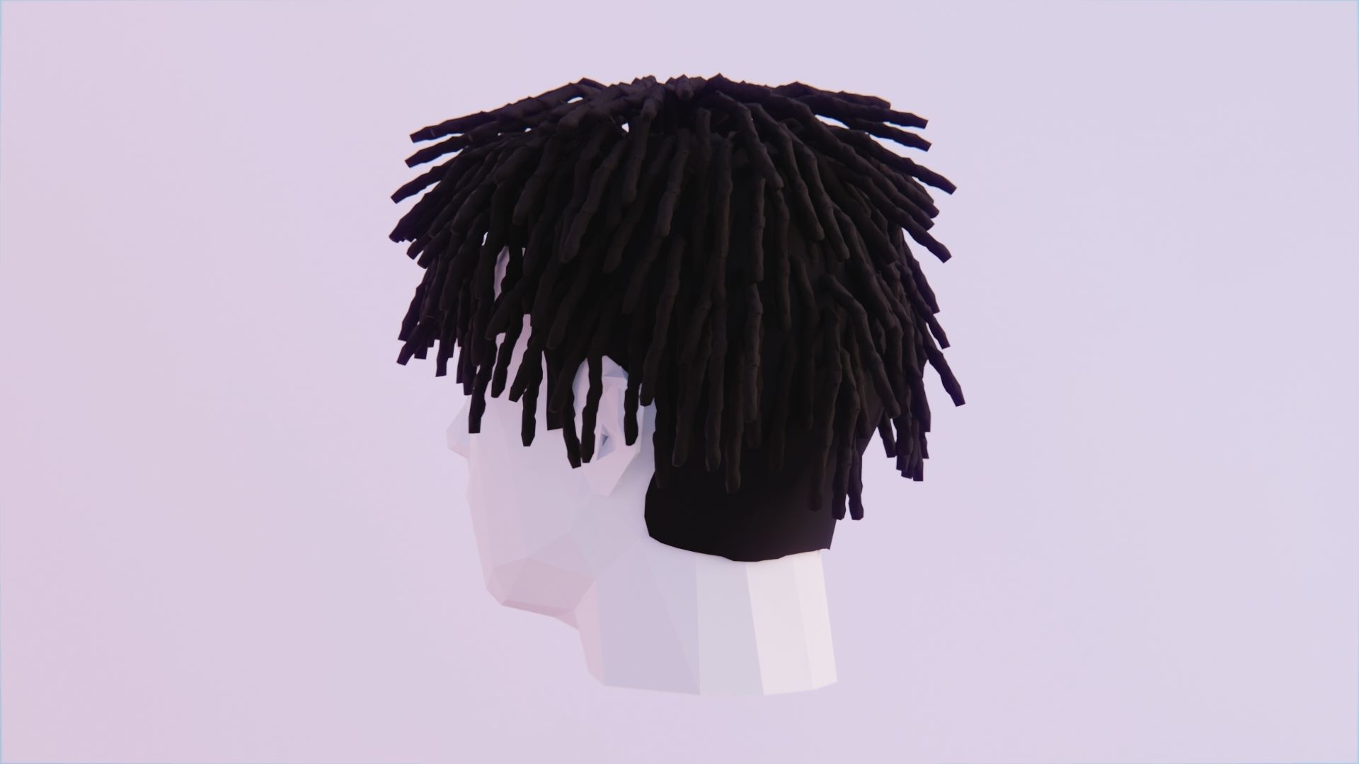 Short Dreads  Low-poly 3D model_2