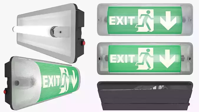 Escape Light Low-poly 3D model